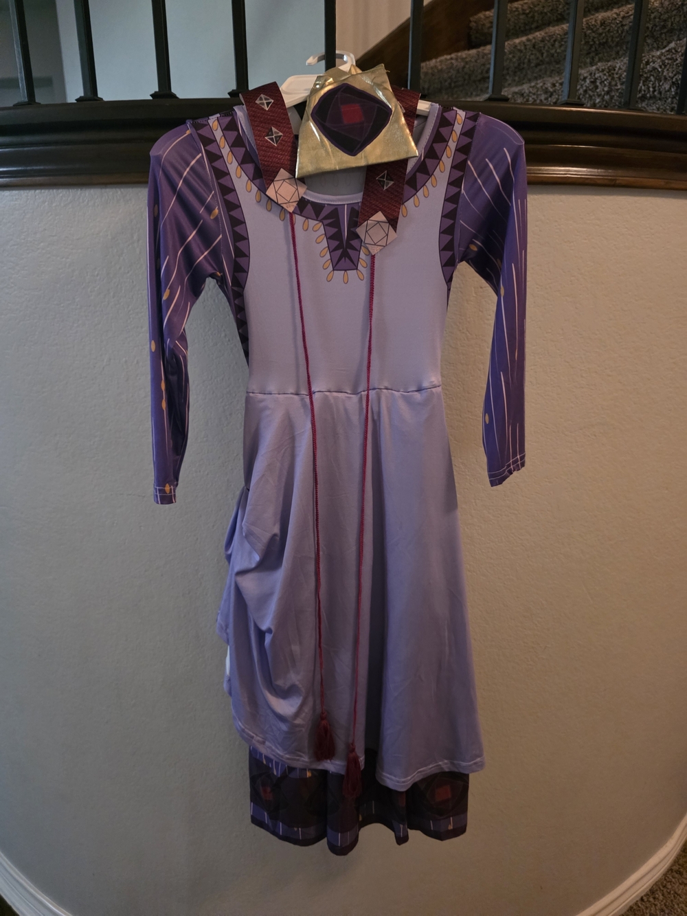 Disney Wish-Inspired Girls Costume Dress with Gem Accent and Belt, Size 7/8